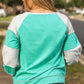 Plus Size Exposed Seam Color Block Long Sleeve Sweatshirt