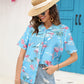 Printed Collared Neck Short Sleeve Shirt