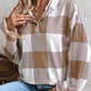 Plaid Dropped Shoulder Long Sleeve Hoodie