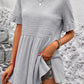 Round Neck Short Sleeve Blouse