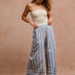 BiBi Striped Wide Leg Pants with Pockets - Brand BiBi