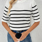 Striped Round Neck Half Sleeve Knit Top