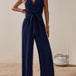 Tied Surplice Sleeveless Wide Leg Jumpsuit
