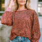 Full Size Leopard Round Neck Long Sleeve Sweatshirt
