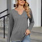 Notched Long Sleeve T-Shirt