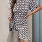 Chevron Round Neck Short Sleeve Knit Dress