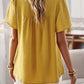 Devine Lace Detail Round Neck Short Sleeve Blouse