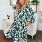 Double Take Full Size Printed Ruffle Hem Long Sleeve Dress