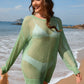 Backless Boat Neck Long Sleeve Cover Up