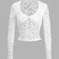 Devine Scoop Neck Long Sleeve Lace Top