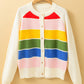 Contrast Button Down Long Sleeve Cardigan
