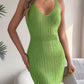 V-Neck Wide Strap Sweater Dress