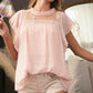 BiBi Swiss Dot Lace Detail Short Sleeve Blouse - Brand BiBi
