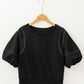 Contrast Stitches Detail Half Sleeve Blouse