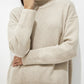 Ribbed Detail Turtleneck Dropped Shoulder Sweater