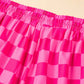 Drawstring Checkered Shorts with Pockets