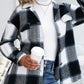 Plaid Button Up Long Sleeve Shacket