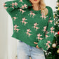 Reindeer Round Neck Drop Shoulder Sweater