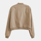Pocketed Snap Down Baseball Collar Jacket