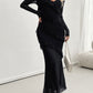 Devine Ruffled Surplice Long Sleeve Maxi Dress