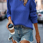 Textured Round Neck Long Sleeve Sweatshirt