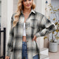 Plaid Collared Neck Long Sleeve Shirt
