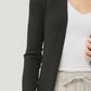 Be Cool Black Ribbed Open Front Long Sleeve Cardigan