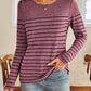 Striped Round Neck Long Sleeve T-Shirt