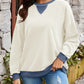 Contrast Round Neck Long Sleeve Sweatshirt