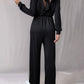 Tied Round Neck Wide Leg Jumpsuit