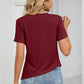 Ruched Hem Detail Crewneck T-Shirt