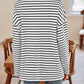 Lovelet Striped Johnny Collar Long Sleeve T-Shirt