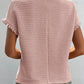 Full Size Round Neck Frill Short Sleeve T-Shirt