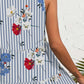 Printed V-Neck Sleeveless Mini Dress