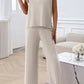 Devine Round Neck Short Sleeve Top and Pants Set