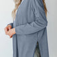 Slit Open Front Long Sleeve Cover Up