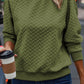 Texture Round Neck Long Sleeve Sweatshirt
