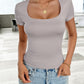 Square Neck Short Sleeve T-Shirt
