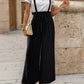 Tied Wide Leg Pants with Shoulder Straps