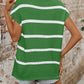Striped Round Neck Short Sleeve Knit Top