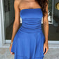 Ruched Layered Tube Mini Dress