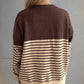 Striped Button Down Long Sleeve Cardigan