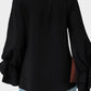 Round Neck Double-Layered Flounce Sleeve Top