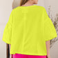 ODDI Full Size Flower Embroidery Detail T-Shirt