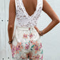 Lace Printed V-Neck Sleeveless Romper