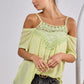 BiBi Front Crochet Lace Adjustable Strap Top - Brand BiBi