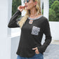 Cutout Leopard Round Neck Long Sleeve T-Shirt