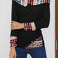 Printed Collared Neck Long Sleeve Blouse
