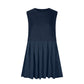 Pleated Round Neck Sleeveless Mini Dress