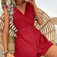 Textured Surplice Sleeveless Romper